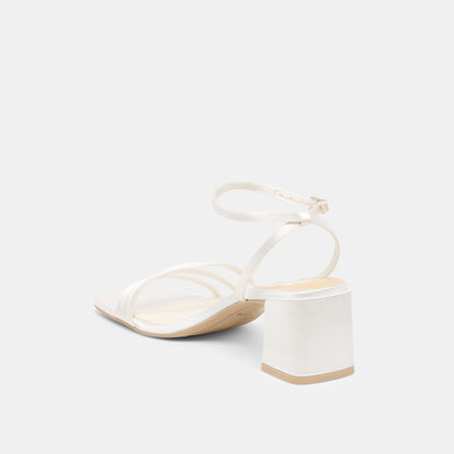 Dolce Vita Ysabel True White Satin Heels