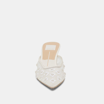 Dolce Vita CLARA PEARL HEELS TRUE WHITE DAISY MESH