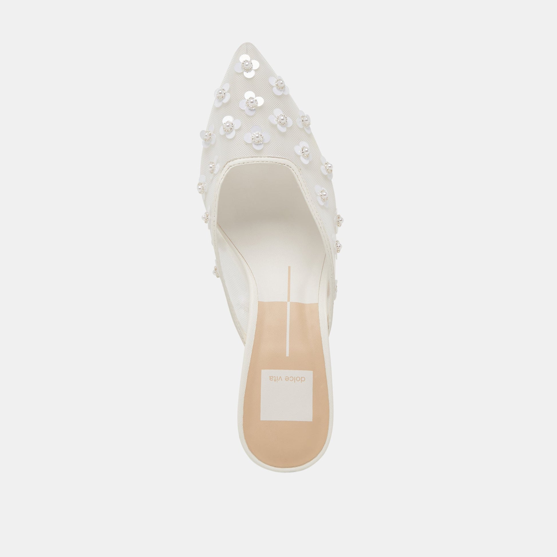 Dolce Vita CLARA PEARL HEELS TRUE WHITE DAISY MESH
