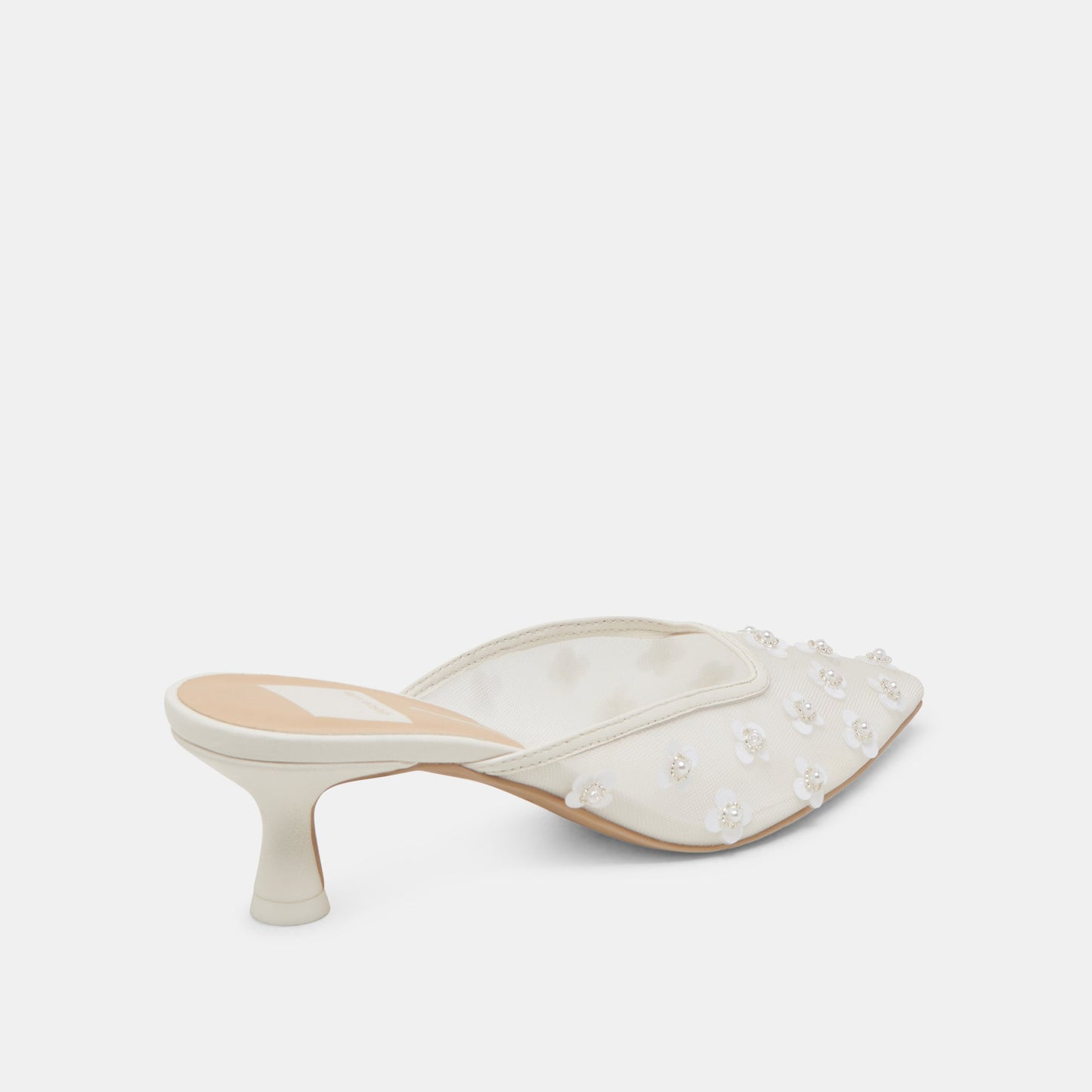 Dolce Vita CLARA PEARL HEELS TRUE WHITE DAISY MESH