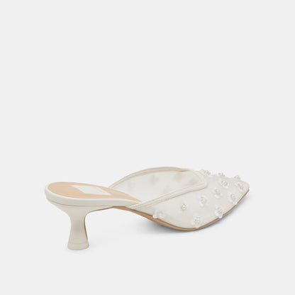 Dolce Vita CLARA PEARL HEELS TRUE WHITE DAISY MESH