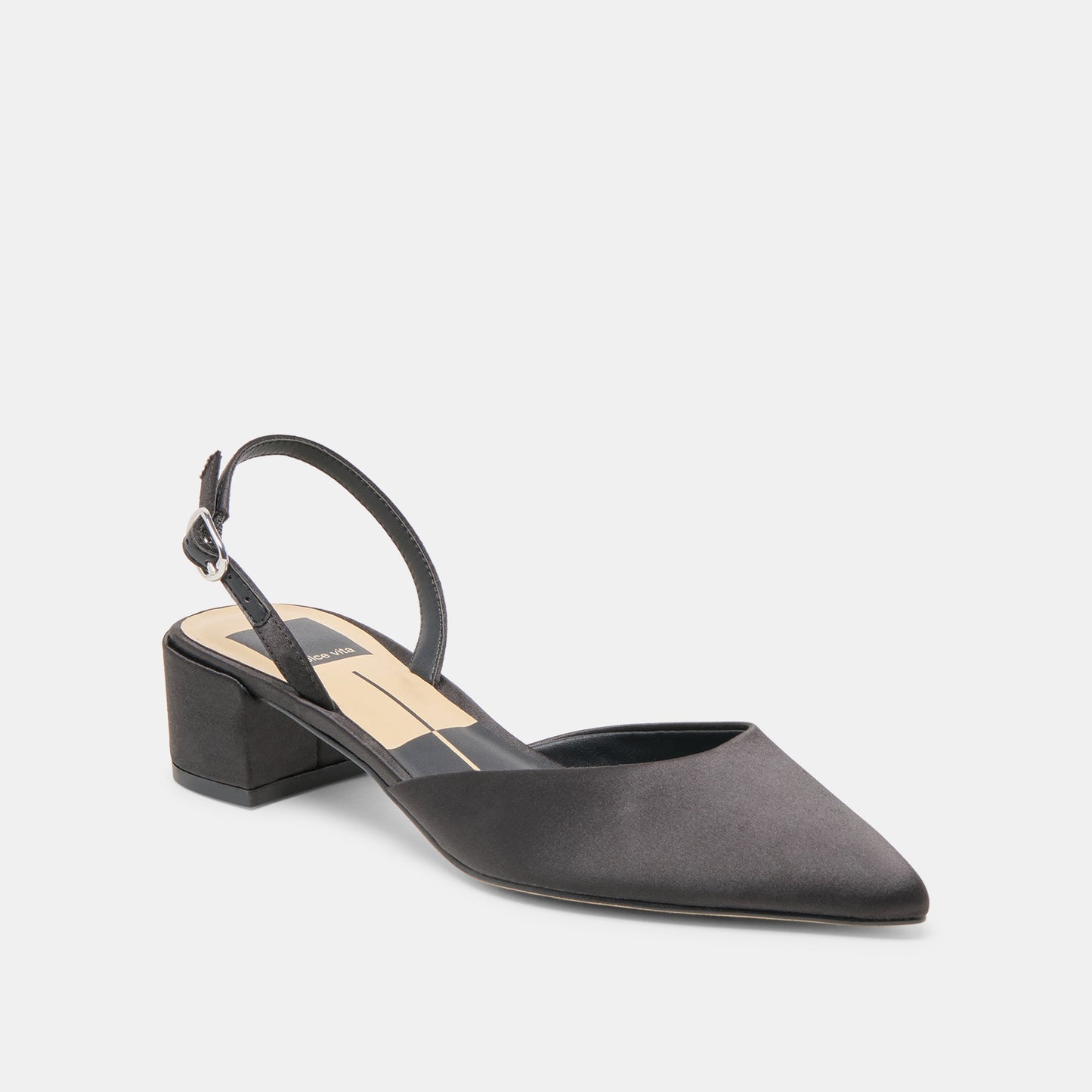 Dolce Vita Carel Onyx Satin Heels
