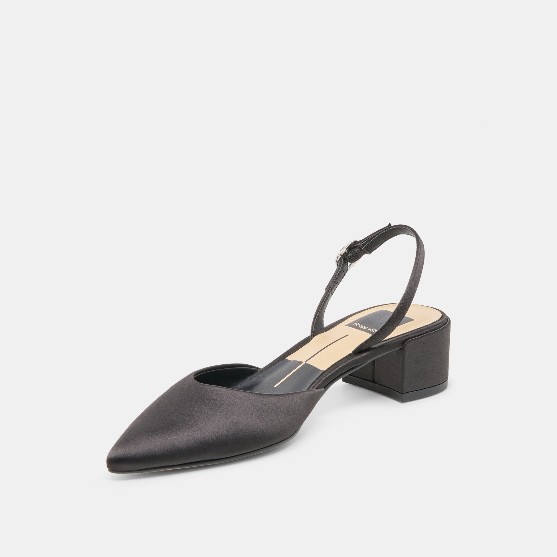 Dolce Vita Carel Onyx Satin Heels