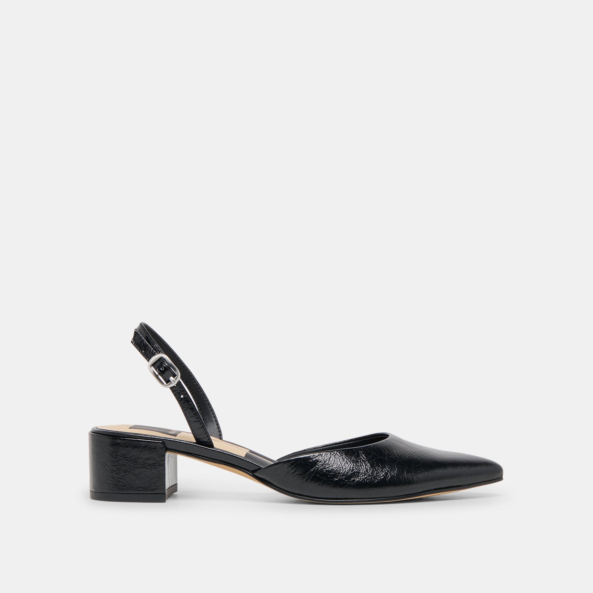 Dolce Vita Carel Midnight Crinkle Patent Leather Heels