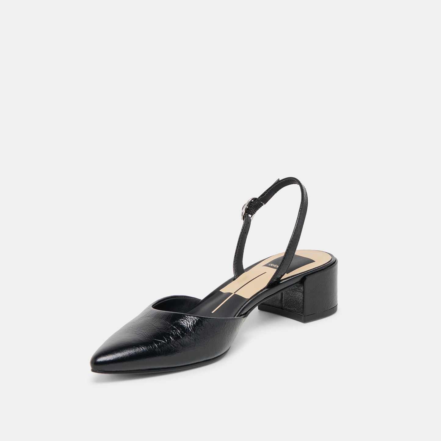 Dolce Vita Carel Midnight Crinkle Patent Leather Heels