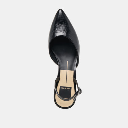 Dolce Vita Carel Midnight Crinkle Patent Leather Heels