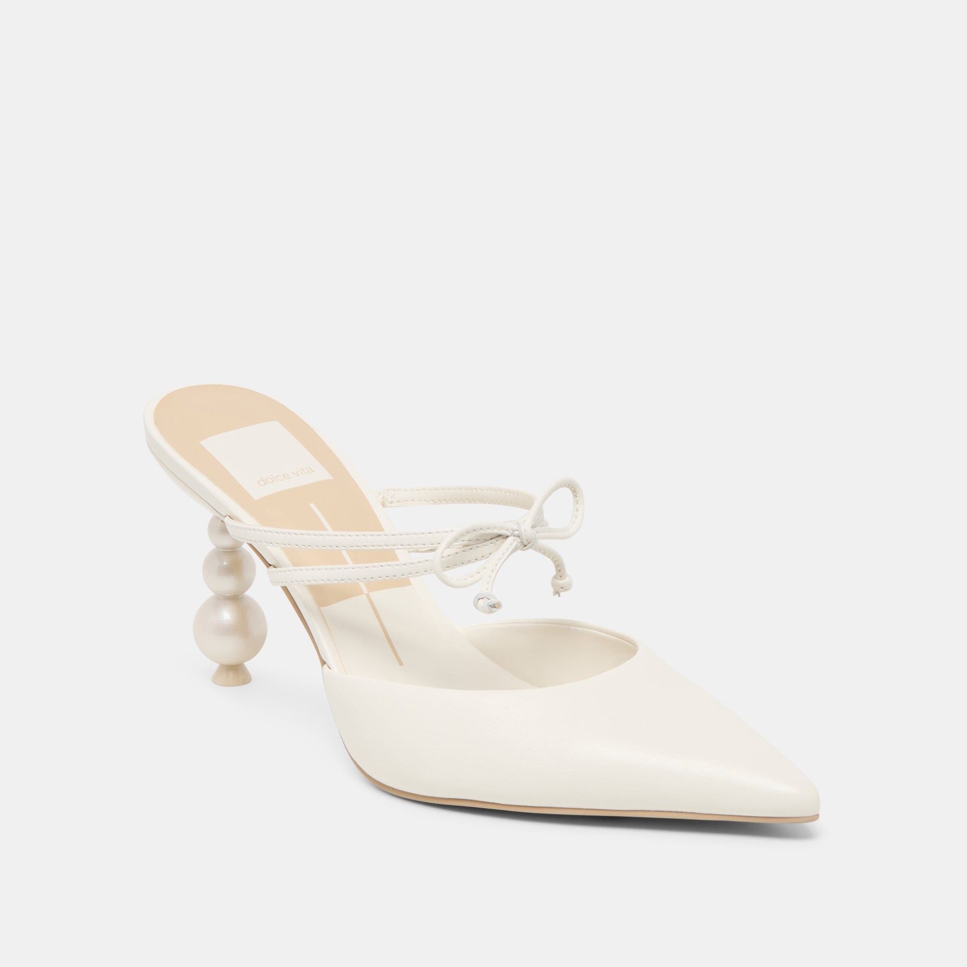 Dolce Vita Klaire True White Leather Heels