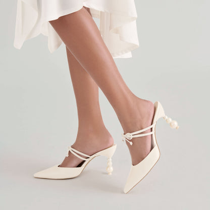 Dolce Vita Klaire True White Leather Heels