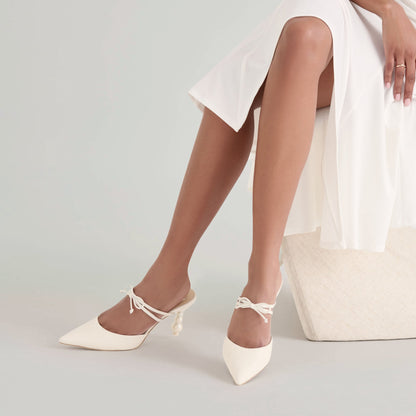 Dolce Vita Klaire True White Leather Heels