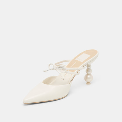 Dolce Vita Klaire True White Leather Heels