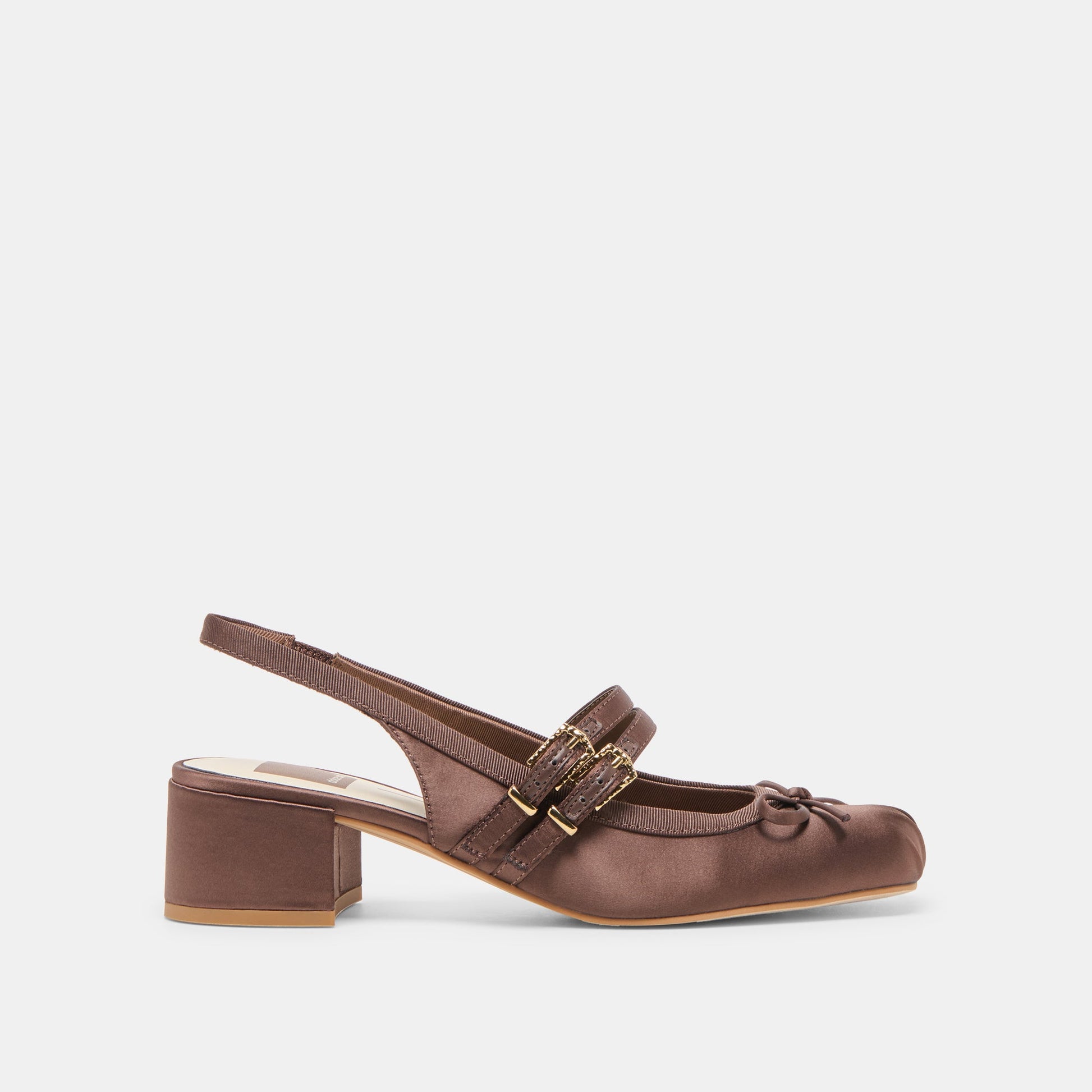 Dolce Vita Loris Mahogany Satin Heels