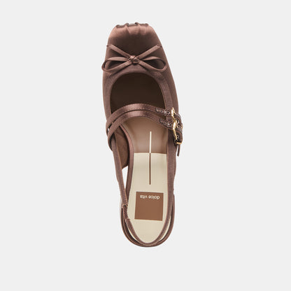 Dolce Vita Loris Mahogany Satin Heels