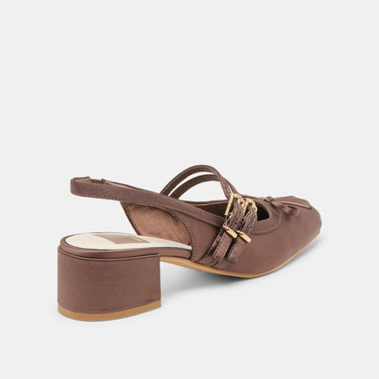 Dolce Vita Loris Mahogany Satin Heels