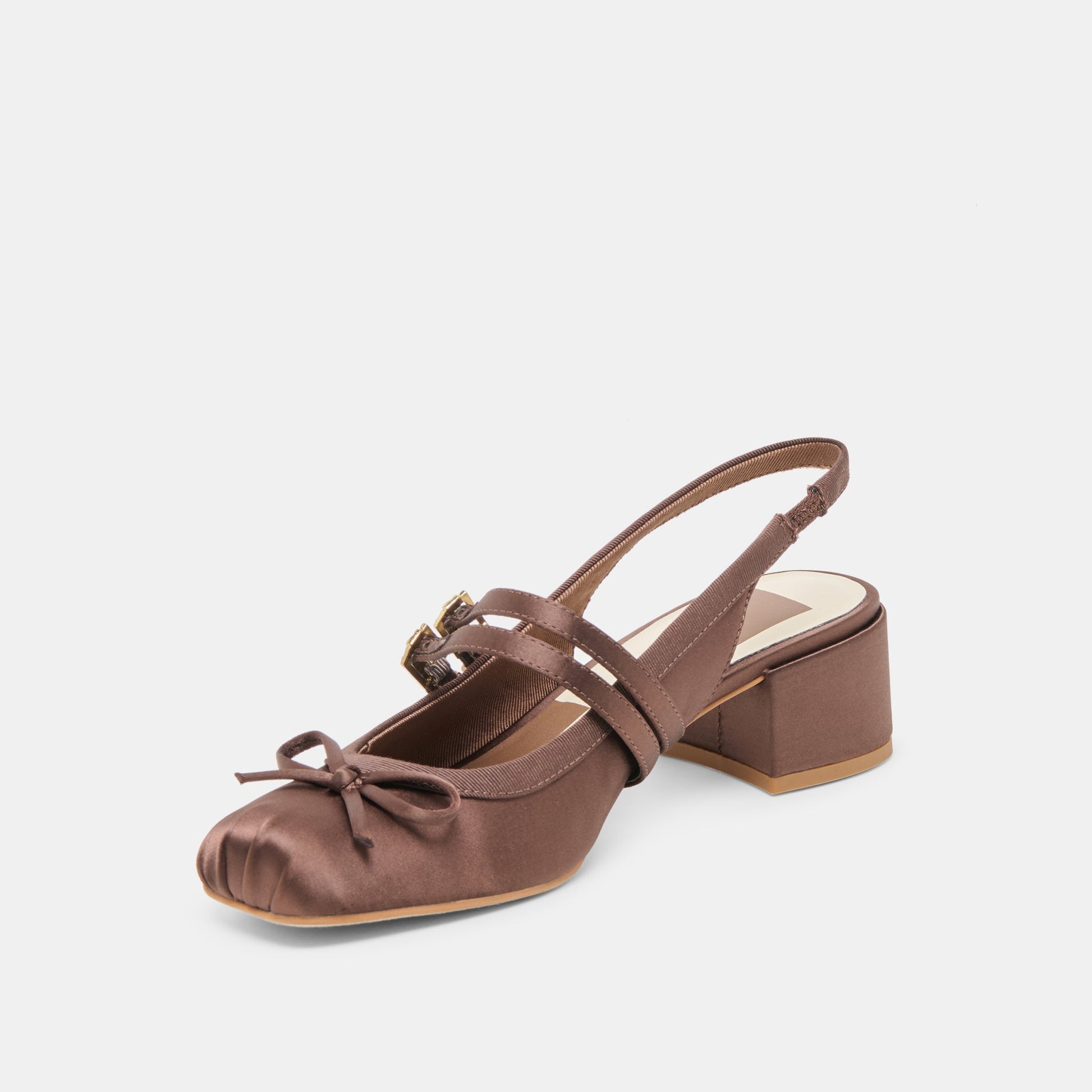 Dolce Vita Loris Mahogany Satin Heels