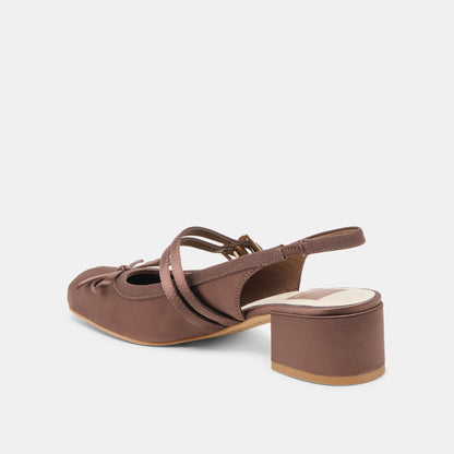 Dolce Vita Loris Mahogany Satin Heels