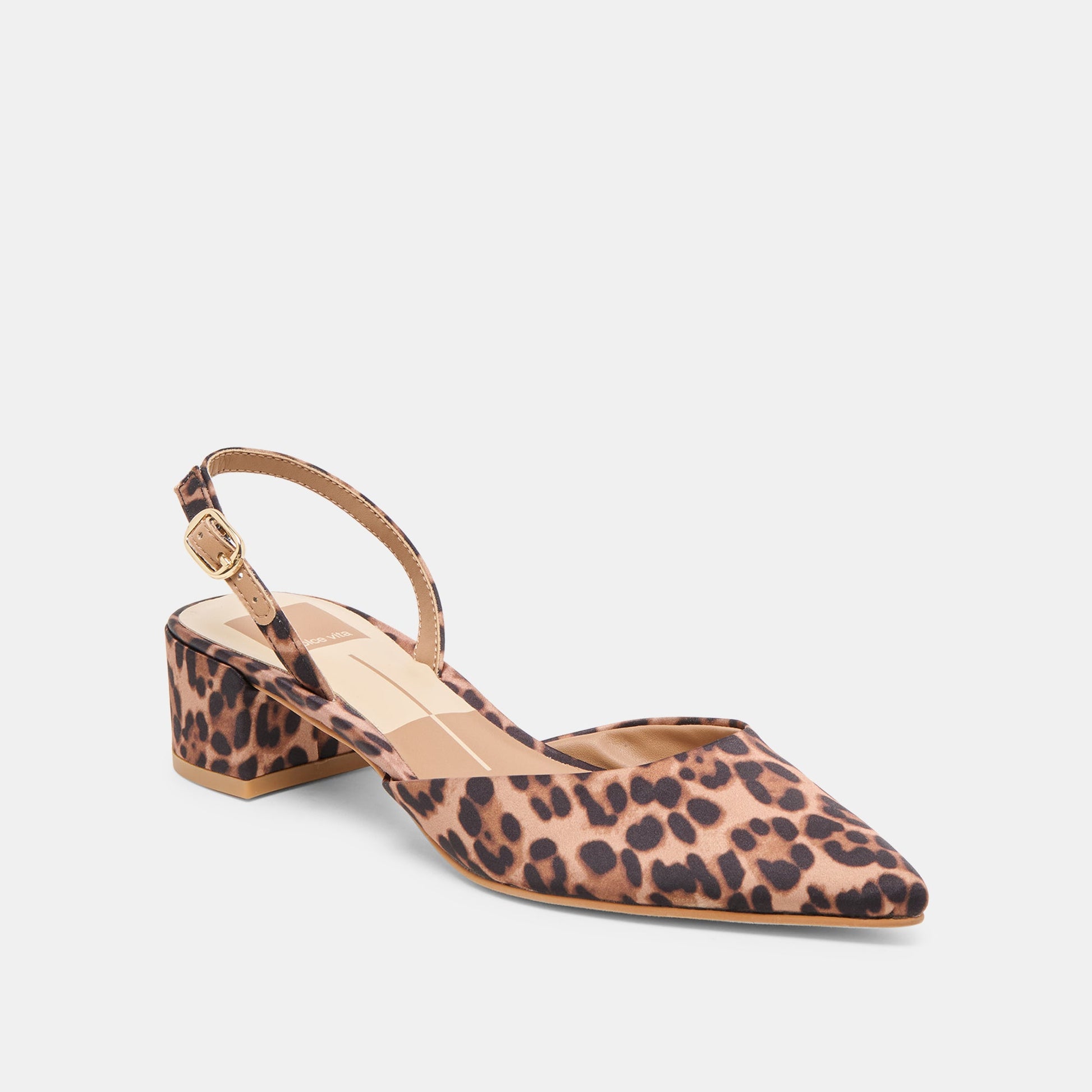 Dolce Vita Carel Dk Leopard Satin Heels