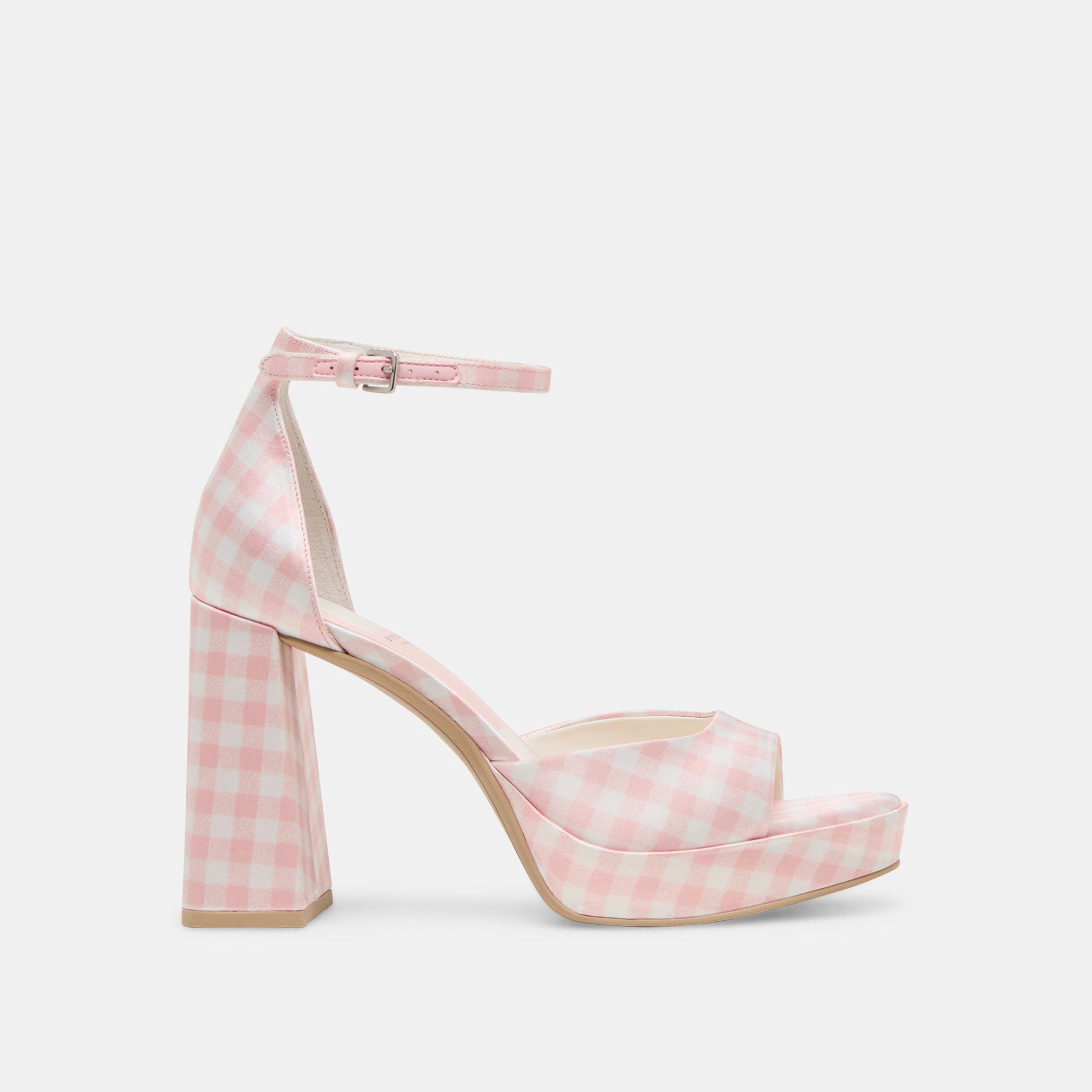 Dolce Vita Reyes X Byrdie Golf Pink Plaid Gingham Heels