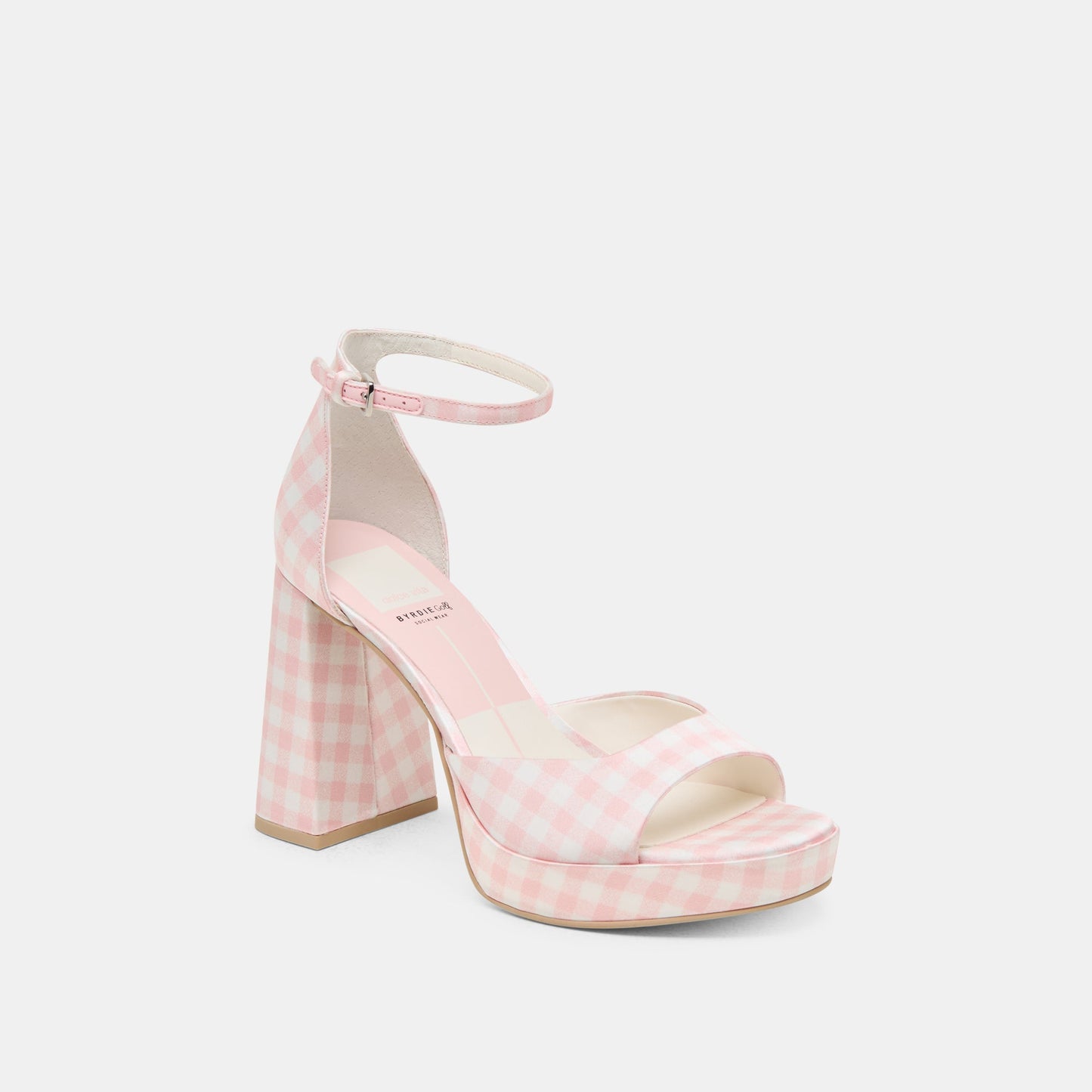 Dolce Vita Reyes X Byrdie Golf Pink Plaid Gingham Heels