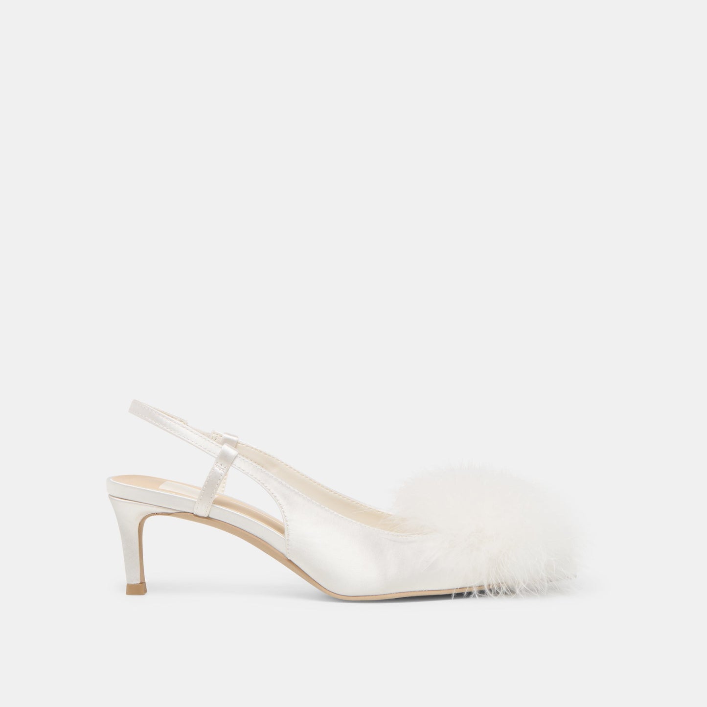 Dolce Vita Kamy True White Satin Heels