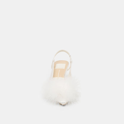 Dolce Vita Kamy True White Satin Heels