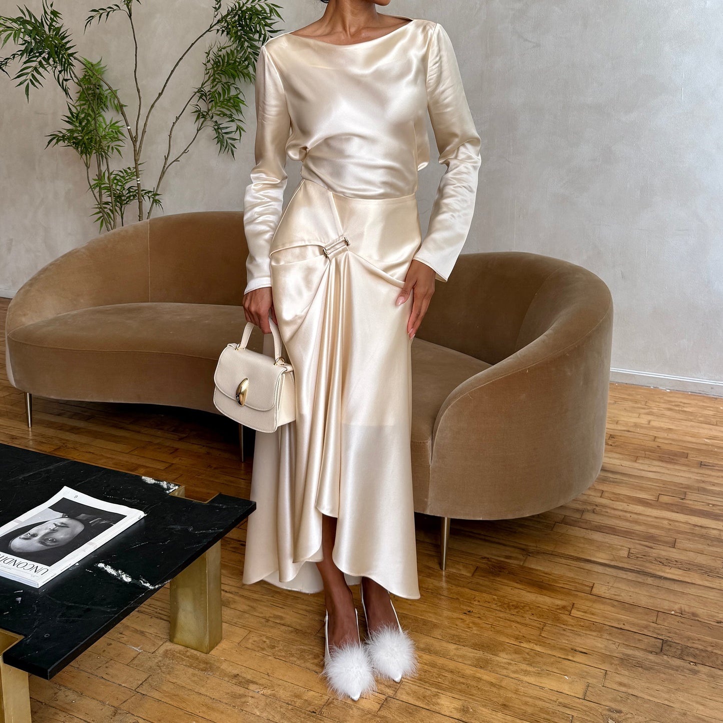 Dolce Vita Kamy True White Satin Heels