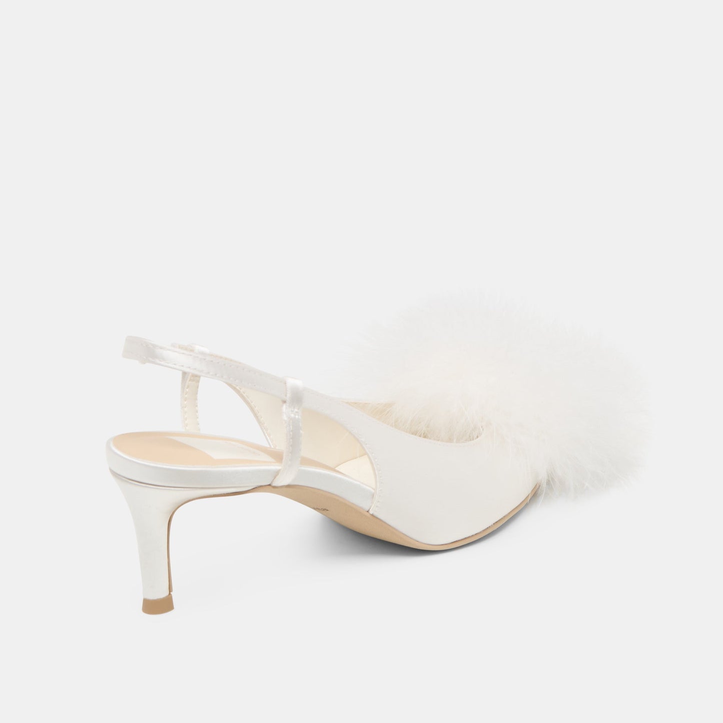 Dolce Vita Kamy True White Satin Heels