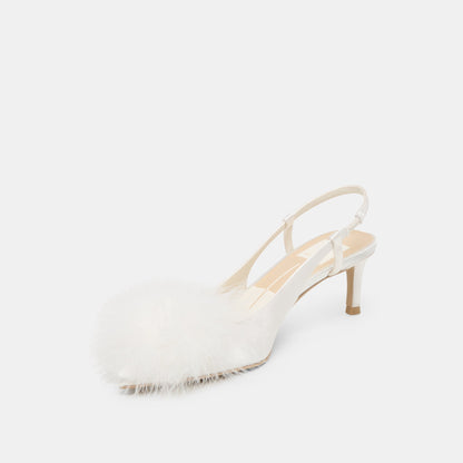 Dolce Vita Kamy True White Satin Heels