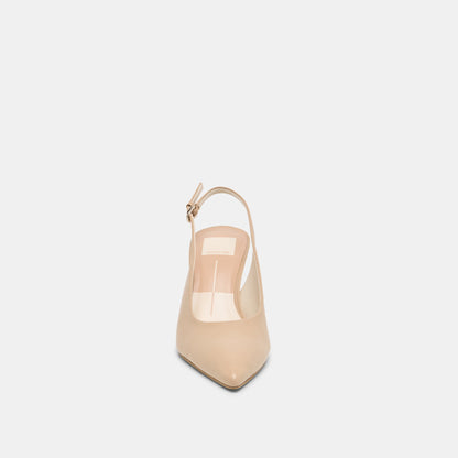 Dolce Vita Elasi Beige Crinkle Patent Heels