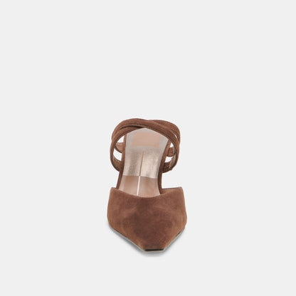 Dolce Vita Linore Dk Brown Suede Heels