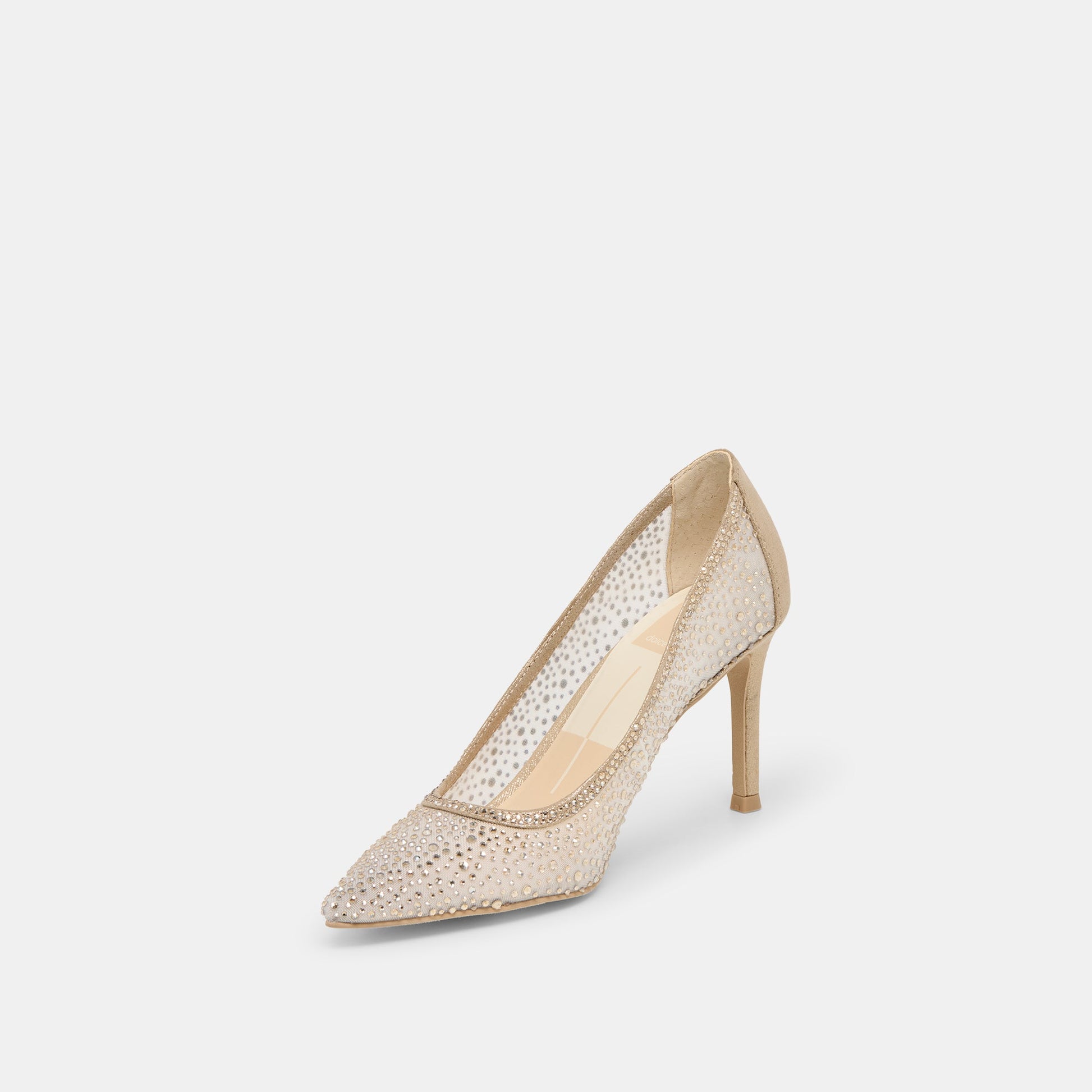 Dolce Vita Kashe Crystal Lt Gold Mesh Heels