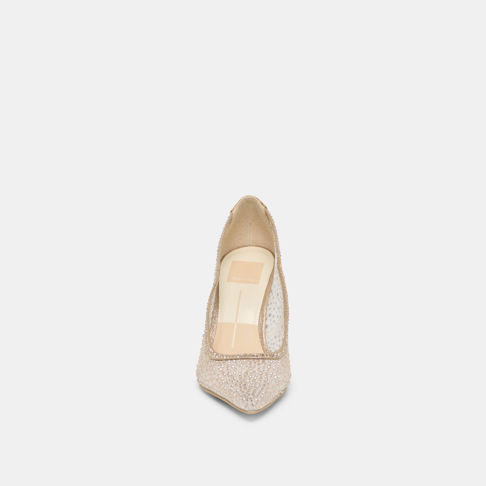 Dolce Vita Kashe Crystal Lt Gold Mesh Heels