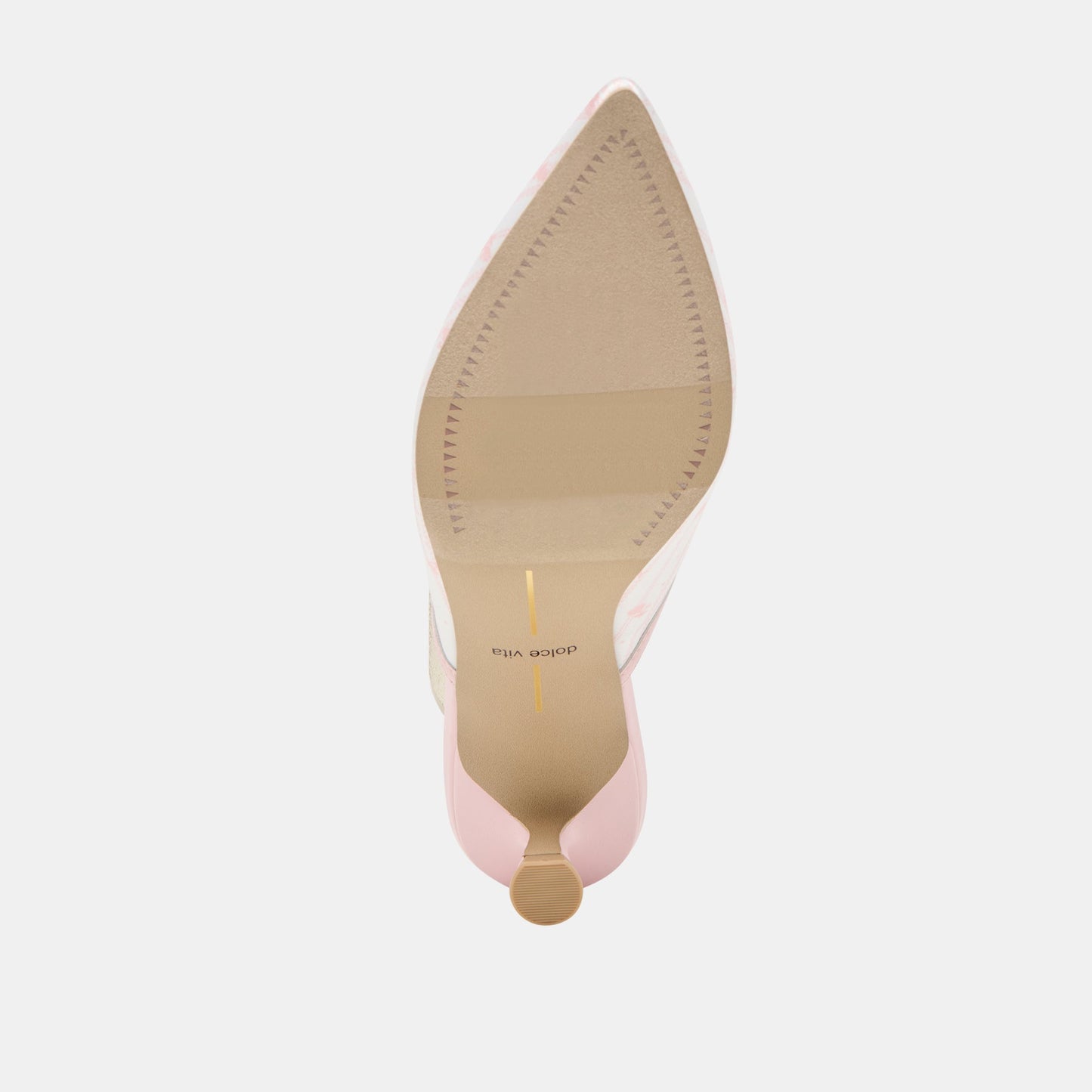 Dolce Vita Cleo X Byrdie Gold Pink Floral Satin Heels