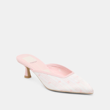 Dolce Vita Cleo X Byrdie Gold Pink Floral Satin Heels