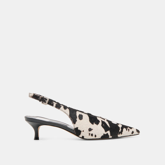 Dolce Vita Alenna Black White Taurus Calf Hair Heels