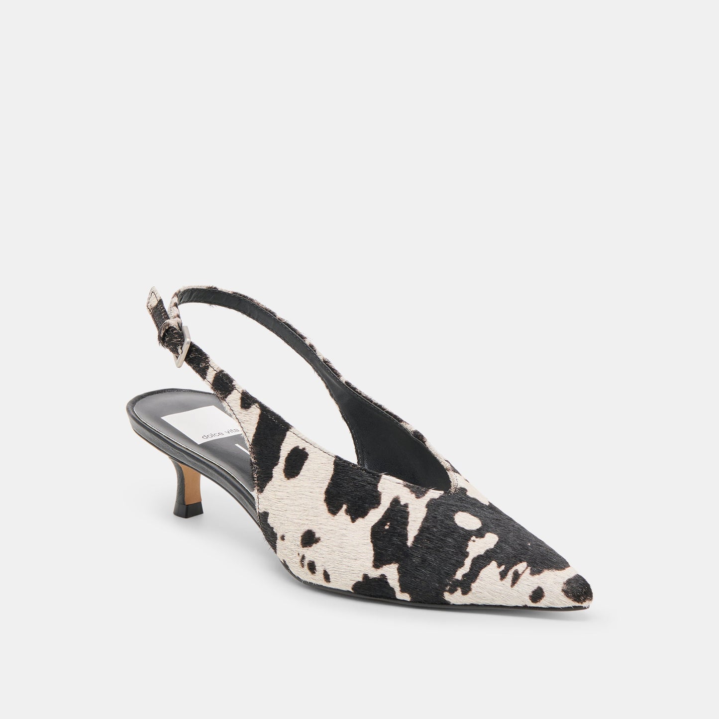 Dolce Vita Alenna Black White Taurus Calf Hair Heels