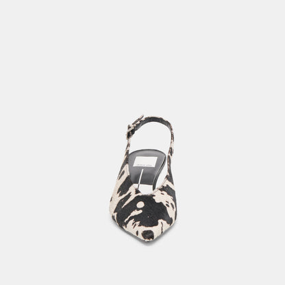 Dolce Vita Alenna Black White Taurus Calf Hair Heels