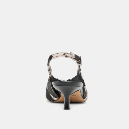 Dolce Vita Alenna Black White Taurus Calf Hair Heels