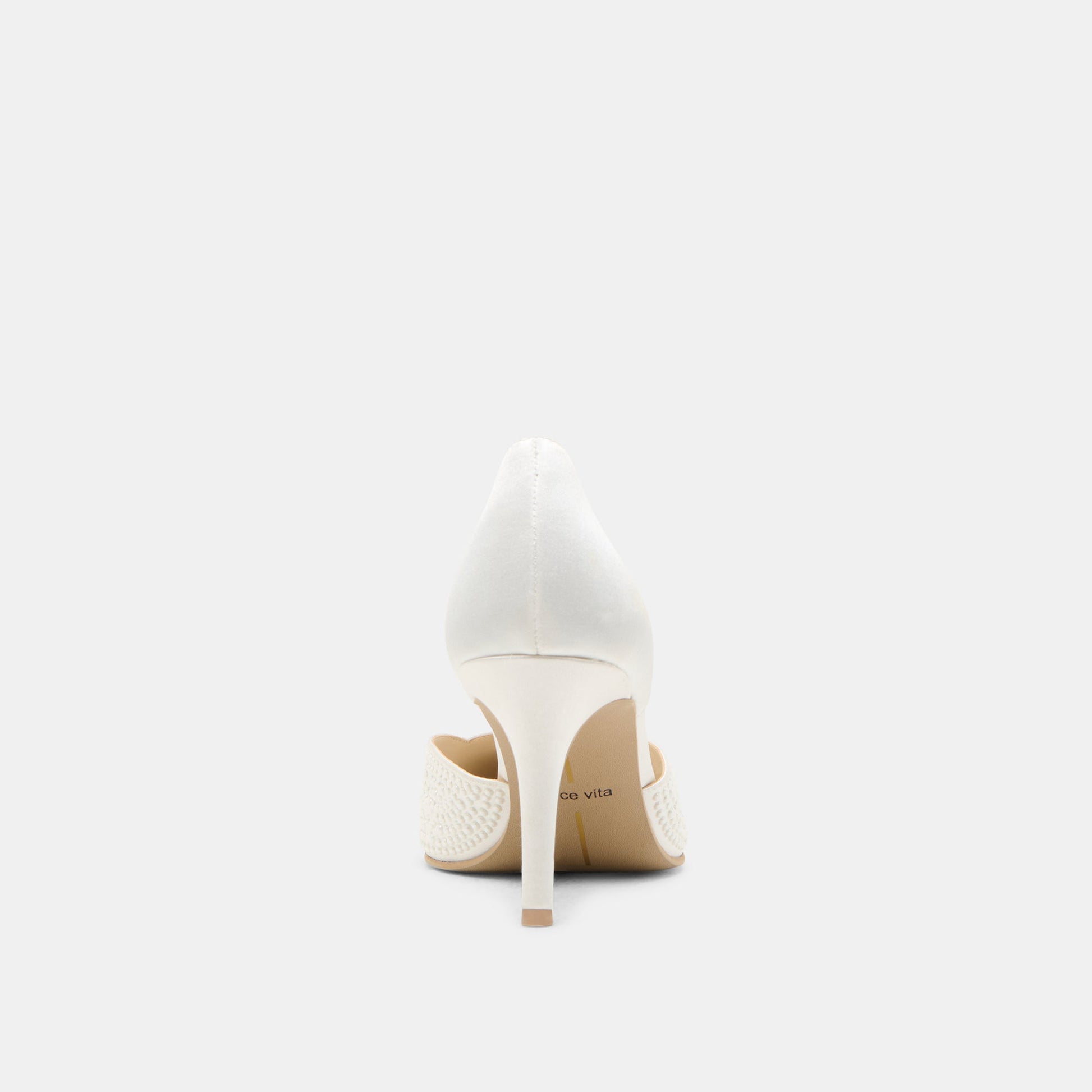 Dolce Vita Eloy Pearl Off White Satin Heels