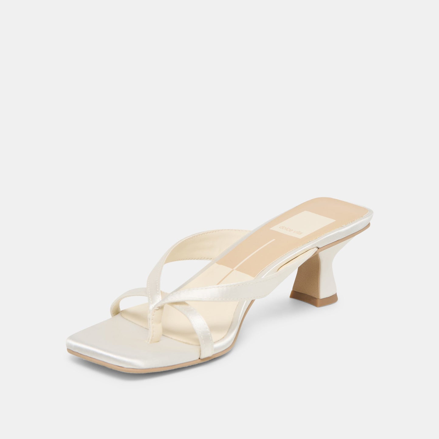 Dolce Vita Brevel True White Satin Heels