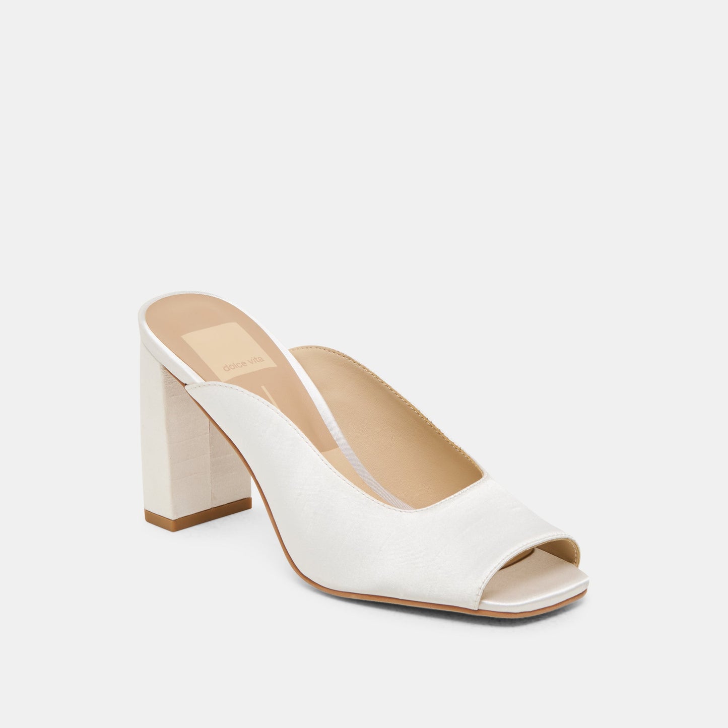 Dolce Vita Sabela Off White Satin Heels