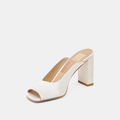 Dolce Vita Sabela Off White Satin Heels
