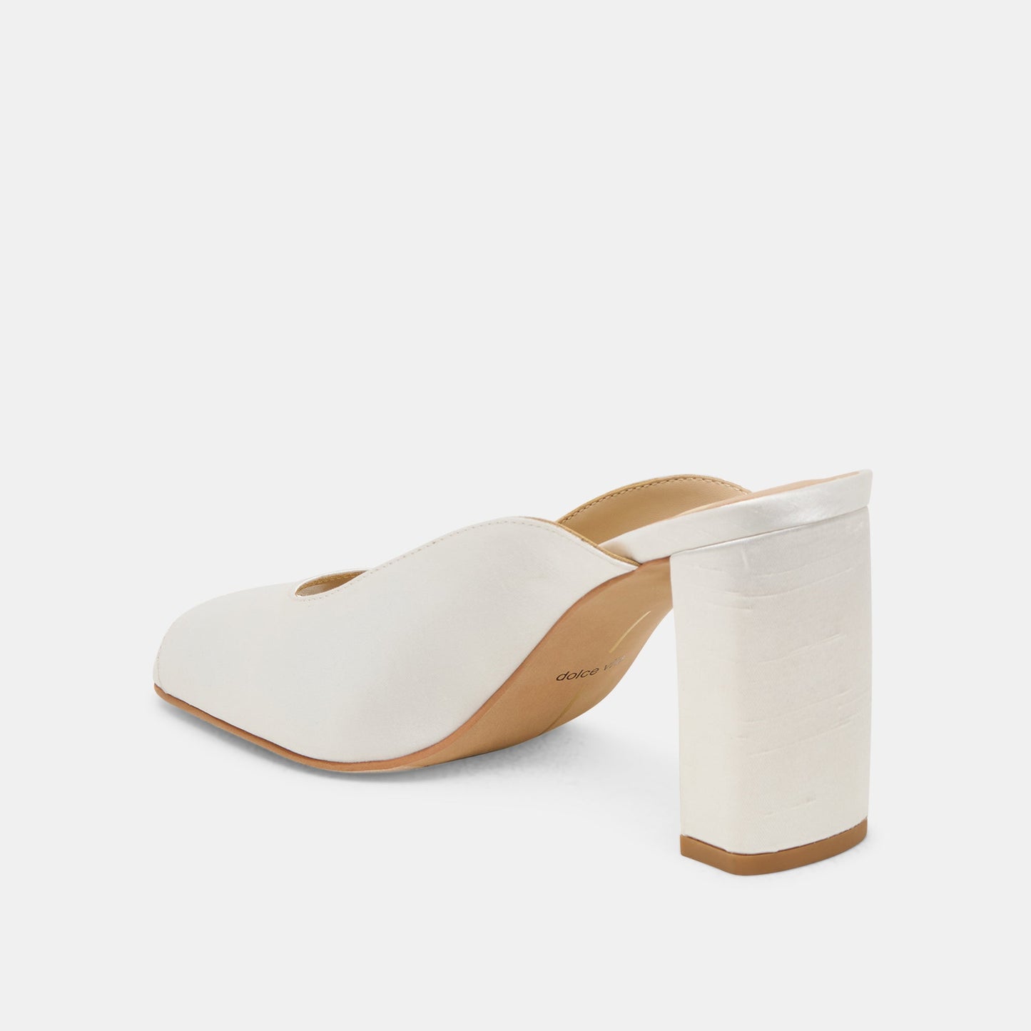 Dolce Vita Sabela Off White Satin Heels