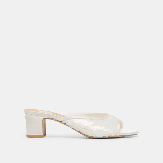 Dolce Vita Inga Off White Satin Heels