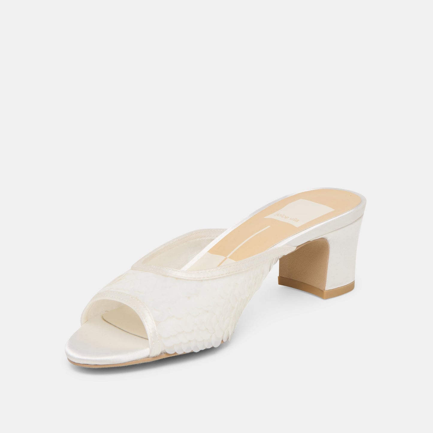 Dolce Vita Inga Off White Satin Heels