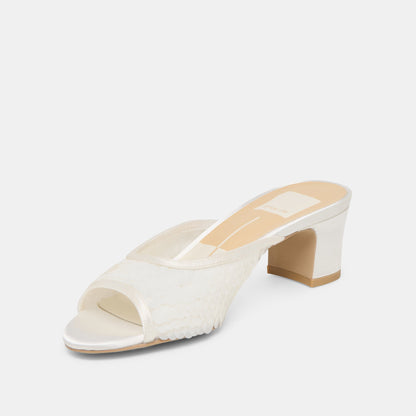 Dolce Vita Inga Off White Satin Heels
