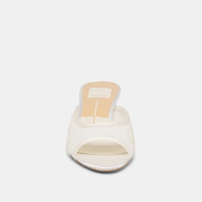 Dolce Vita Inga Off White Satin Heels