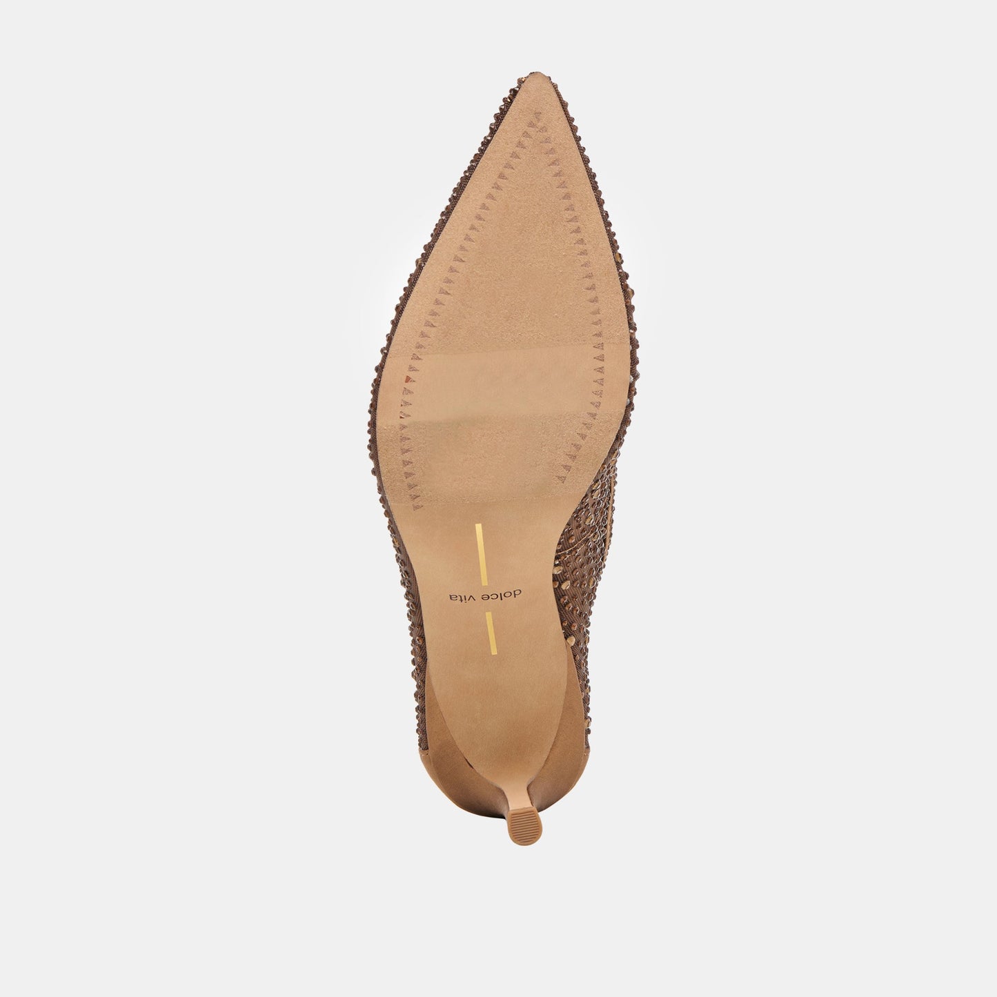 Dolce Vita Kashe Crystal Mid Brown Mesh Heels