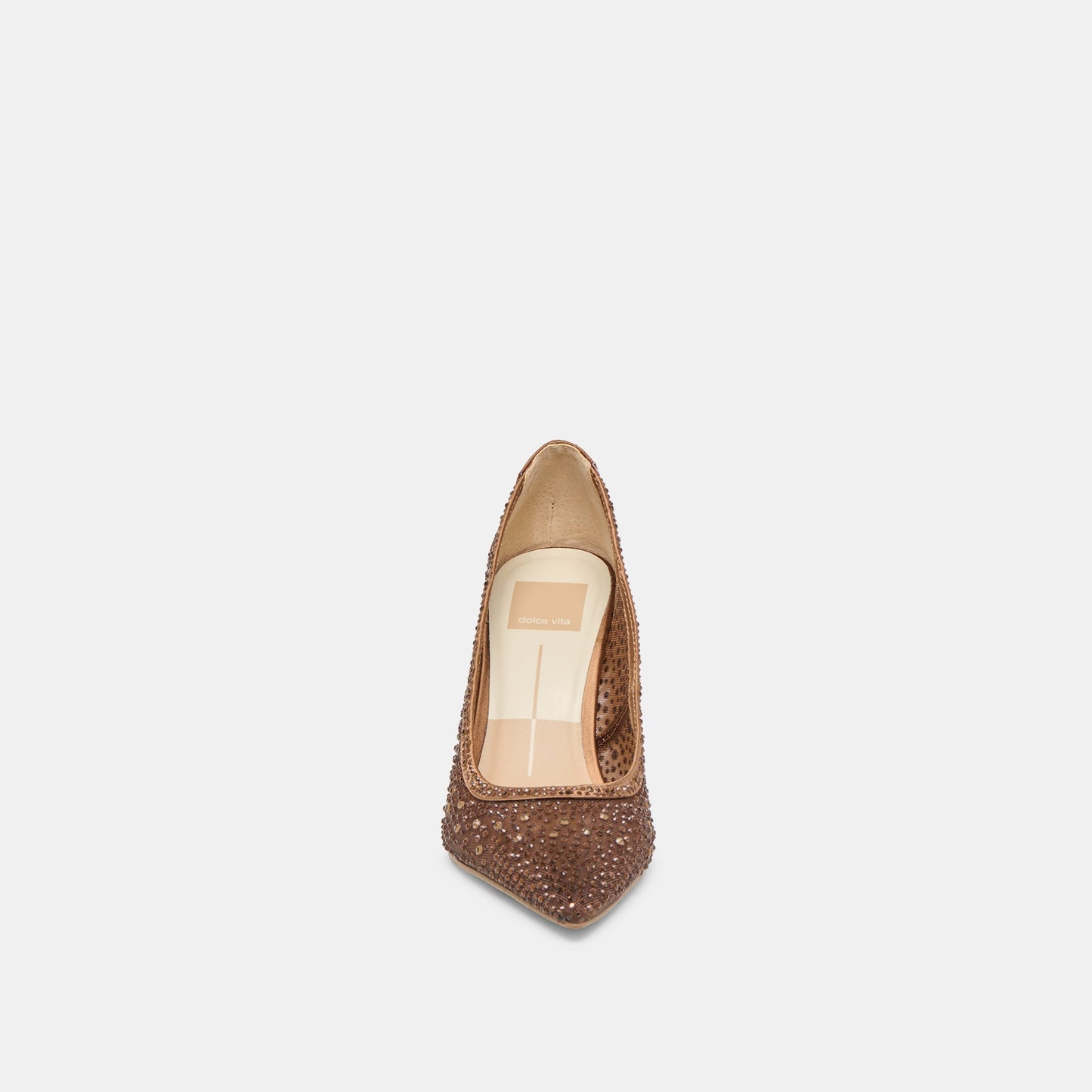 Dolce Vita Kashe Crystal Mid Brown Mesh Heels