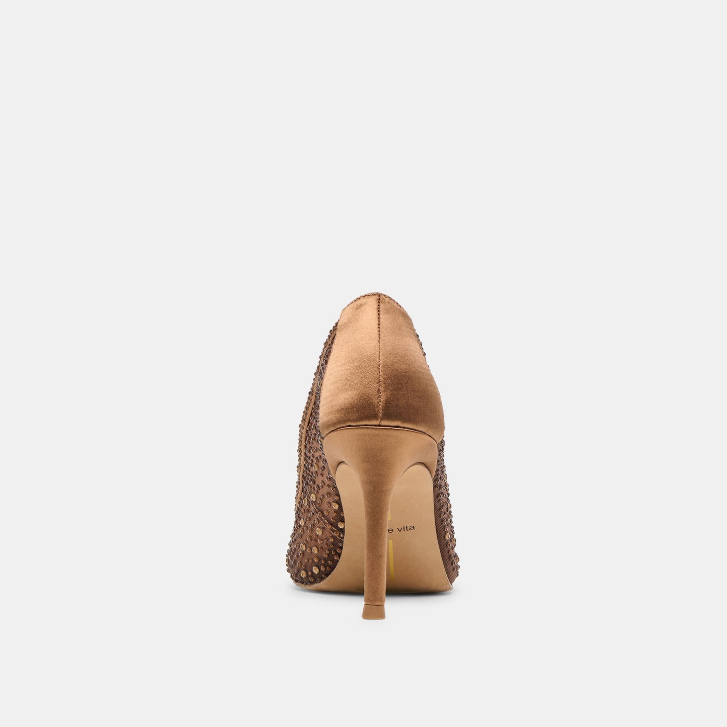 Dolce Vita Kashe Crystal Mid Brown Mesh Heels