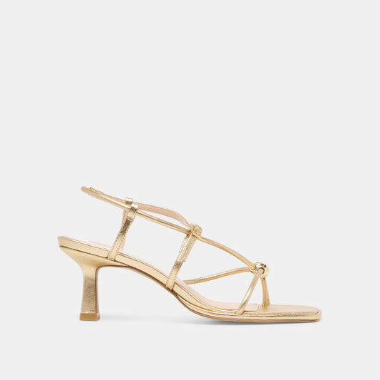 Dolce Vita Mylee Gold Distressed Leather Heels